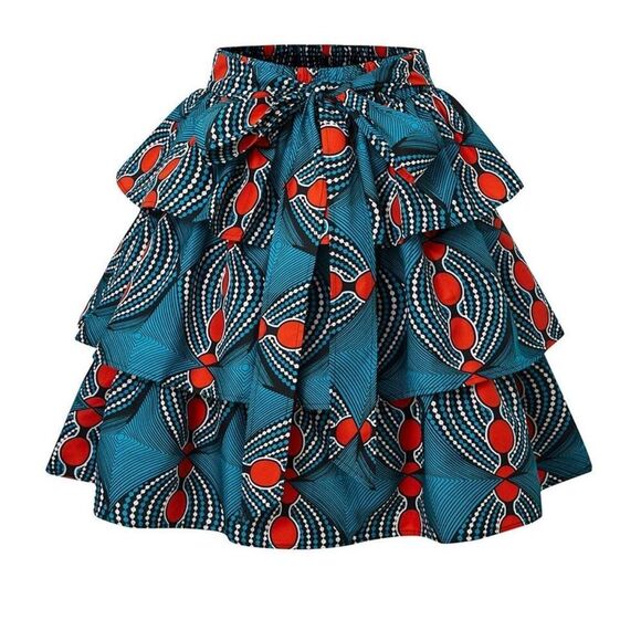 African Patterned Skirt - Picture 1 of 9